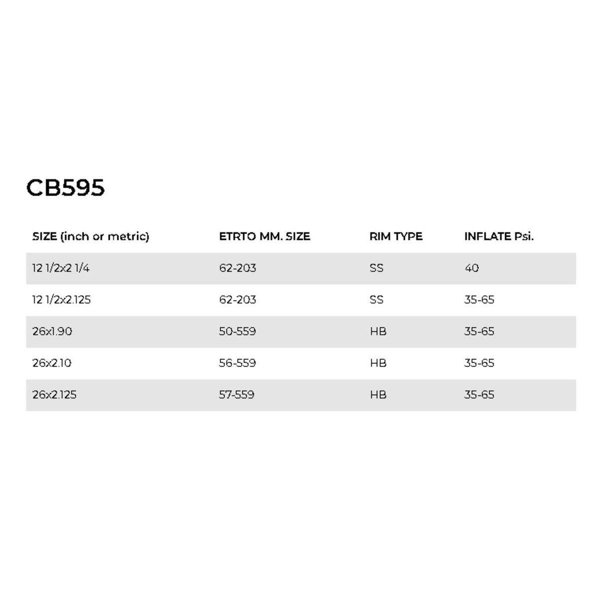 GENERICO - Neumático Vuelta Semi Liso 26x2.125 CB-595 Negro