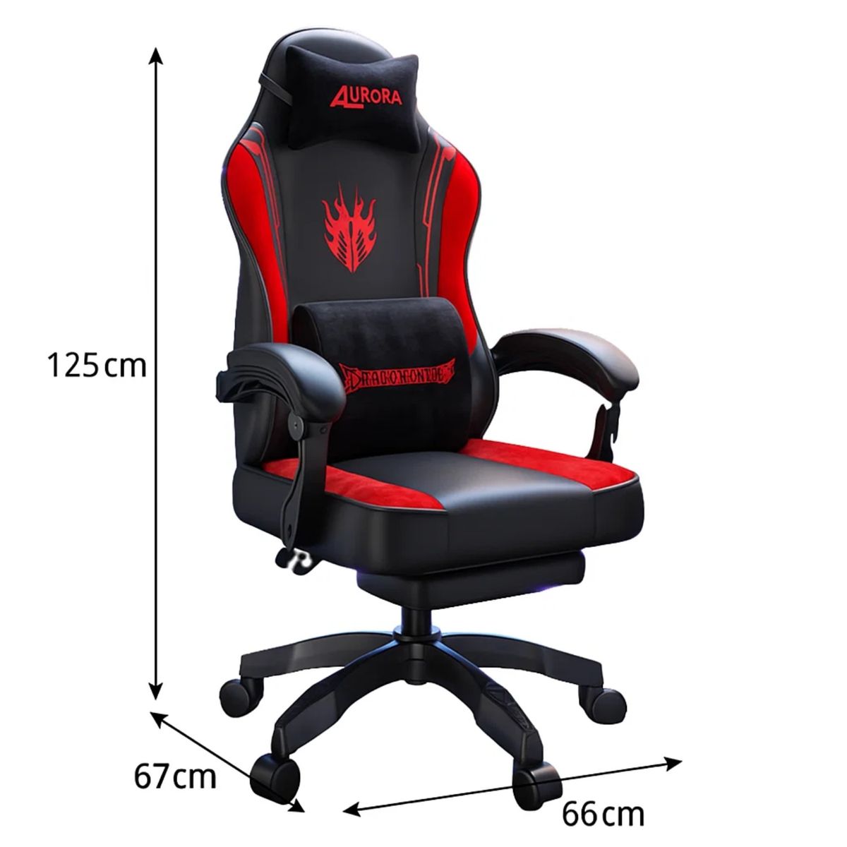 CRUSEC - Silla Gamer Con Soporte Lumbar Reclinable 135° Y Reposapies