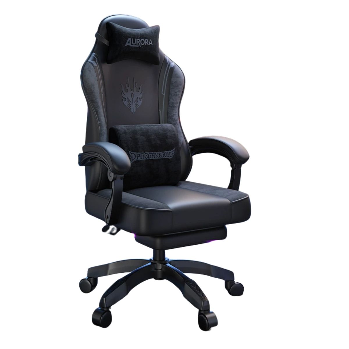 CRUSEC - Silla Gamer Con Soporte Lumbar Reclinable 135° Y Reposapies