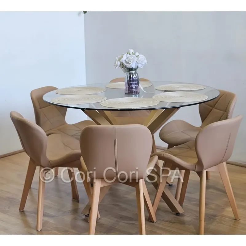 CORI CORI - Comedor Mesa Warwick 120cm + 6 Sillas Mariposa Wood