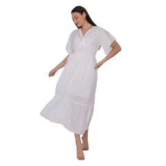 AAYO MODA - Vestido Largo Blanco Estilo Hindú Hecho en India Varios Diseños
