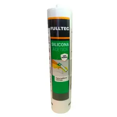 FULLTEC - Silicona Acetica Tubo Baño Cocina Color Blanco Con Fungicida