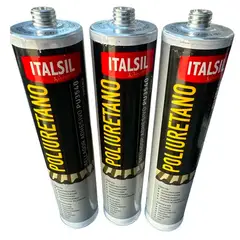 GENERICO - Pack 3 Sellador y Adhesivo Poliuretano GRIS PU 3540 Pintable ITALSIL