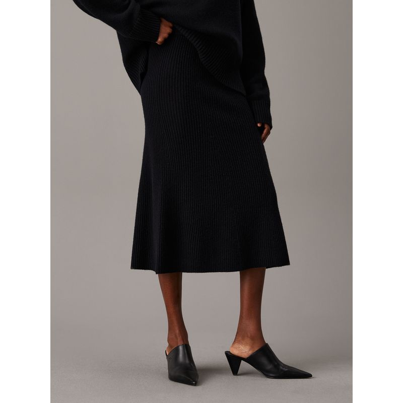 CALVIN KLEIN - Faldas Recycled Wool Negro Calvin Klein