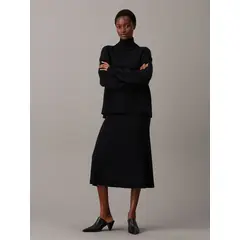 CALVIN KLEIN - Faldas Recycled Wool Negro