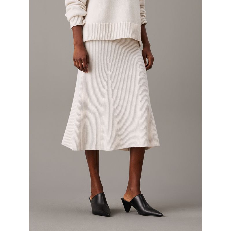 CALVIN KLEIN - Faldas Recycled Wool Blanco Calvin Klein