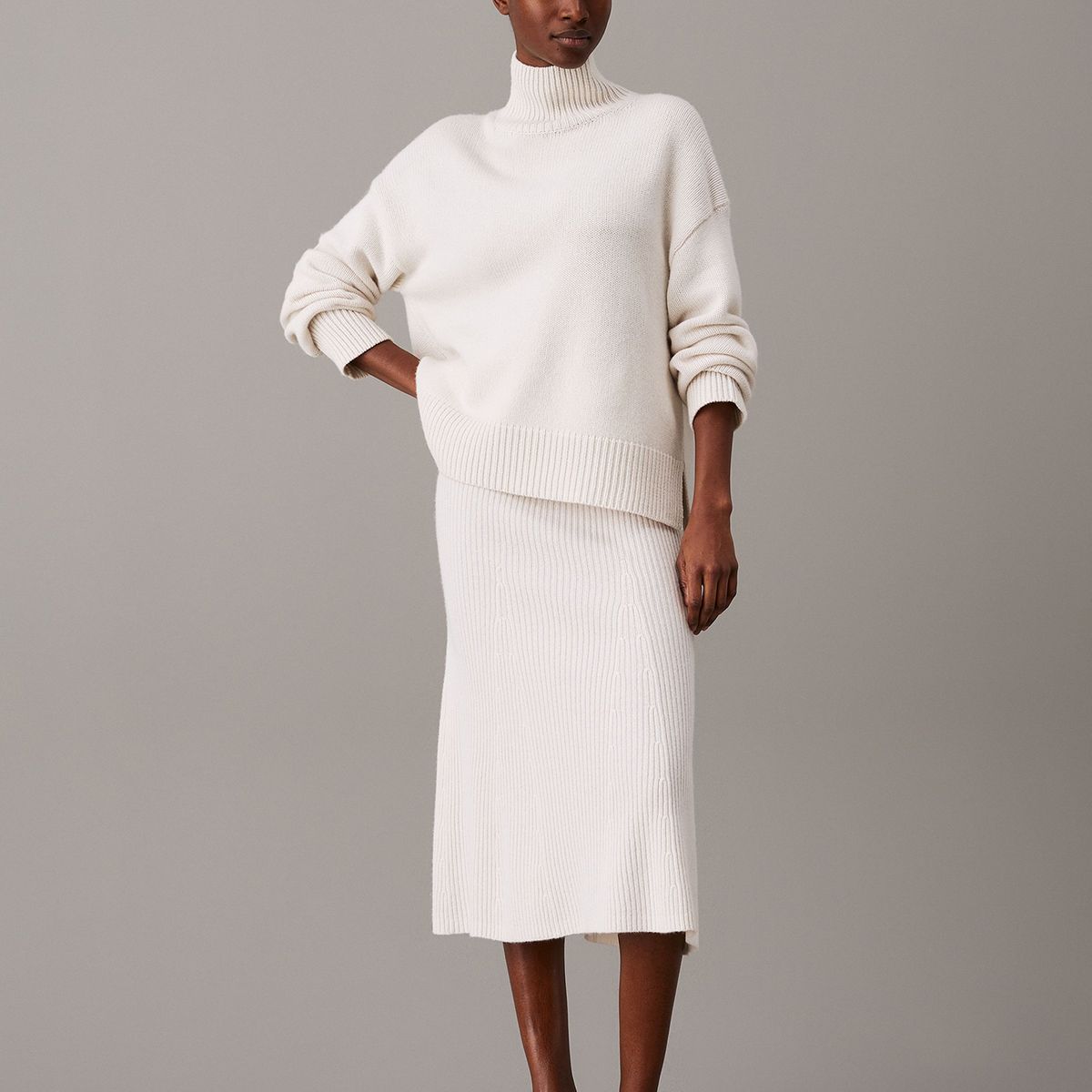 CALVIN KLEIN - Faldas Recycled Wool Blanco Calvin Klein