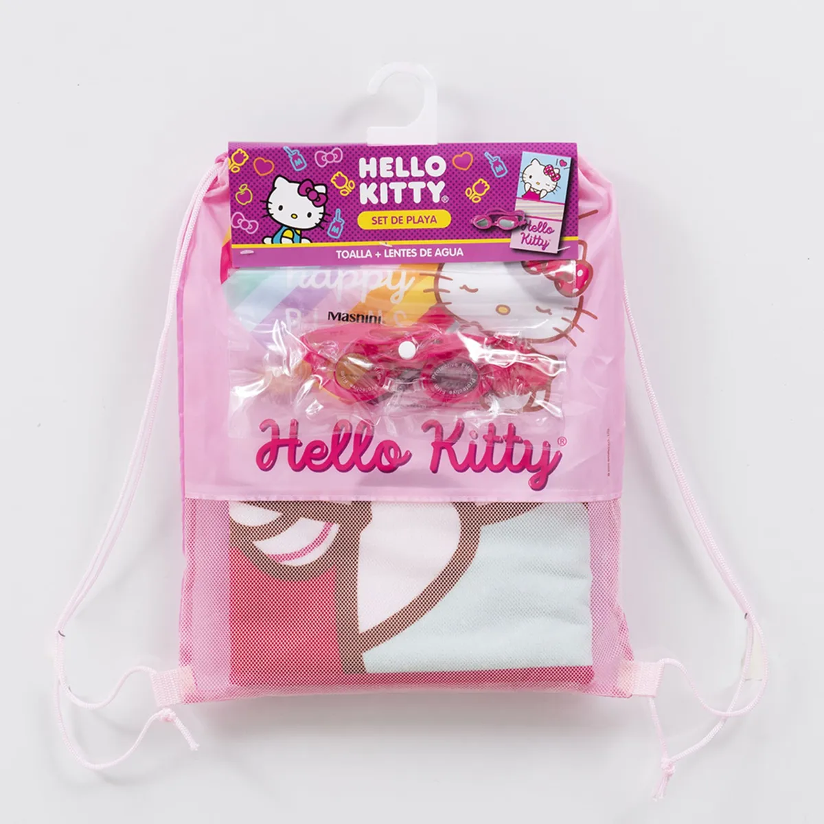 MASHINI - Set de toalla 70x140 cms + Lentes de agua Hello Kitty Raya
