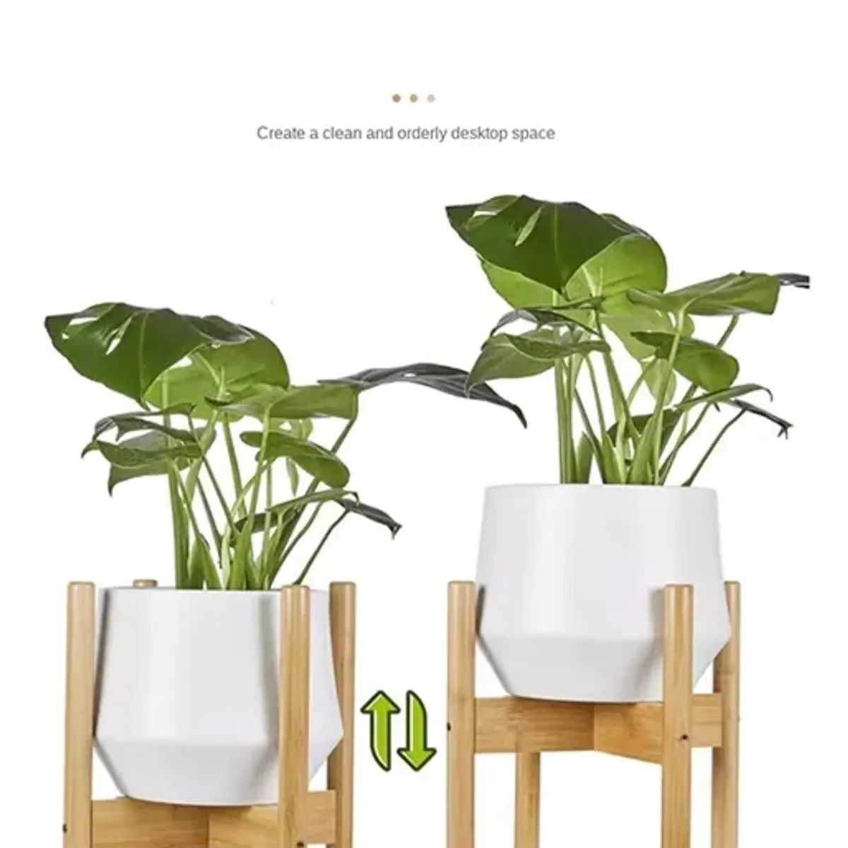 GENERICO - Soporte madera para Macetero plantas Suelo Alto color claro