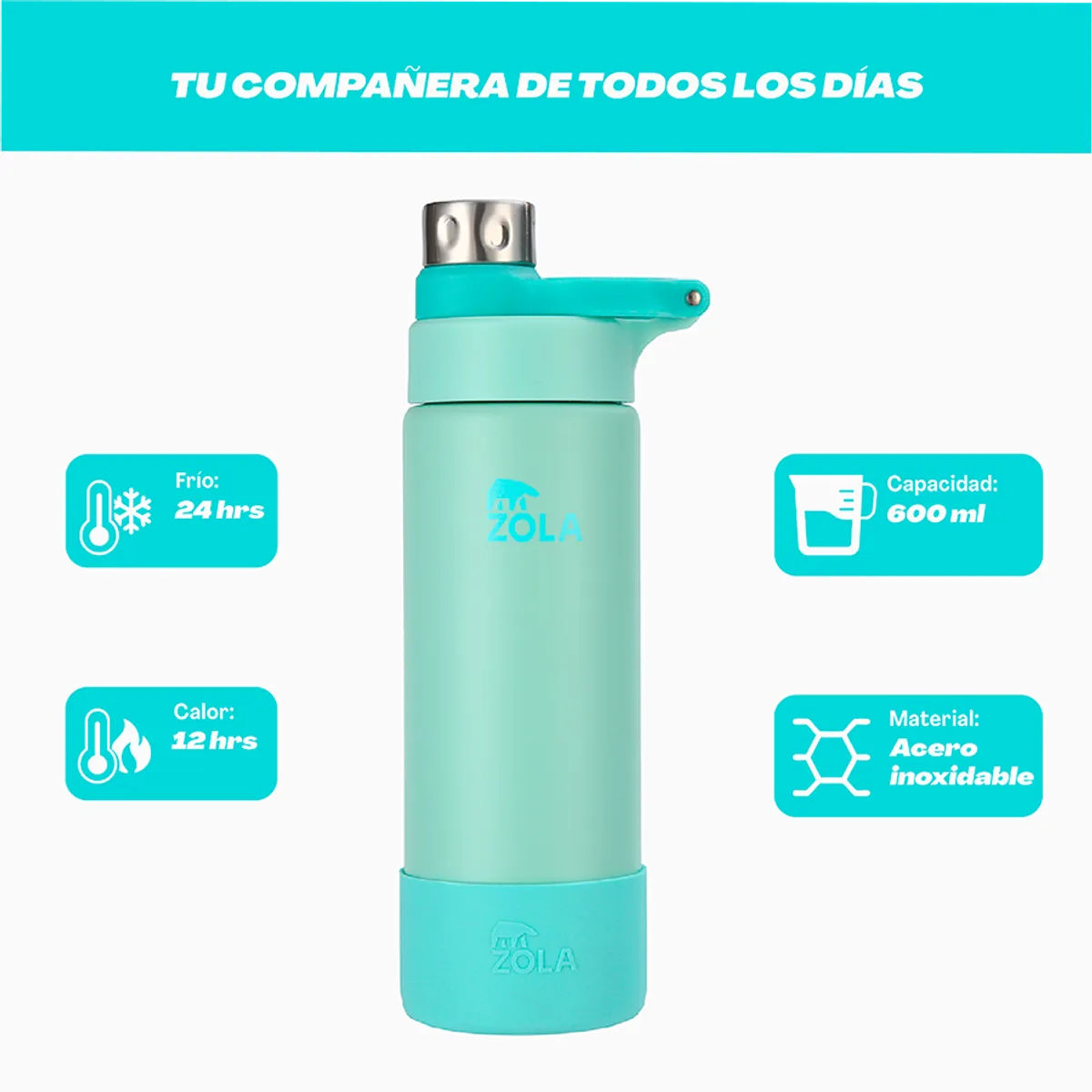 ZOLA OUTDOORS - Botella Térmica 600 ML ZOLA OUTDOORS CALYPSO