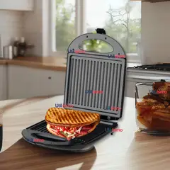 RAF - Sandwichera Eléctrica Tipo Grill Tostador Y Plancha