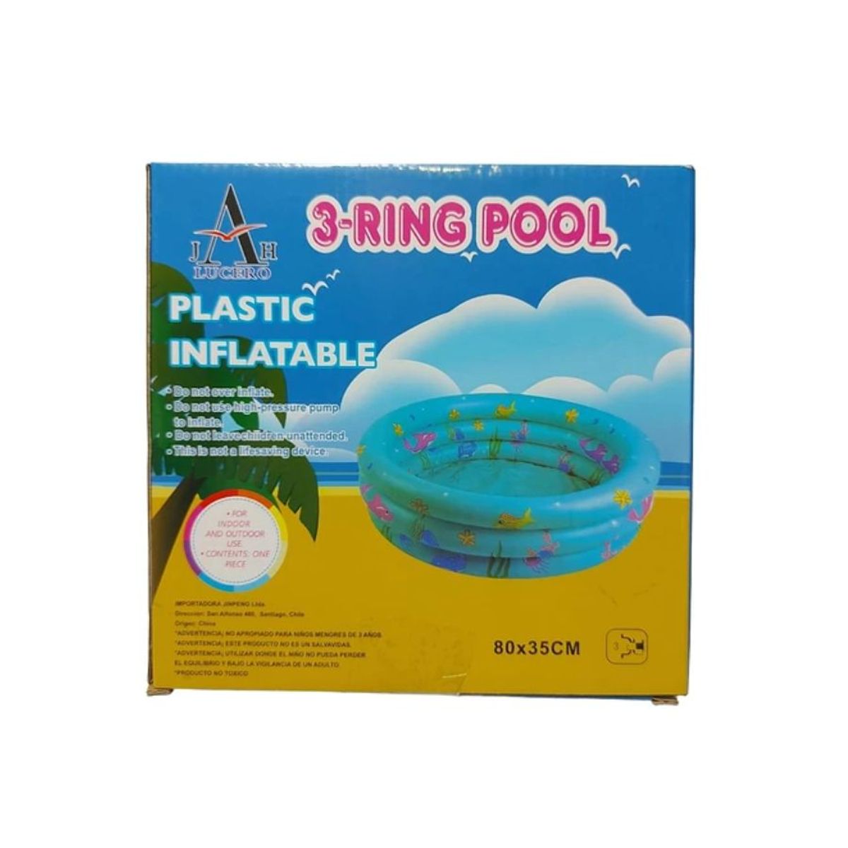 GENERICO - Piscina Inflable 3 Anillos Azul