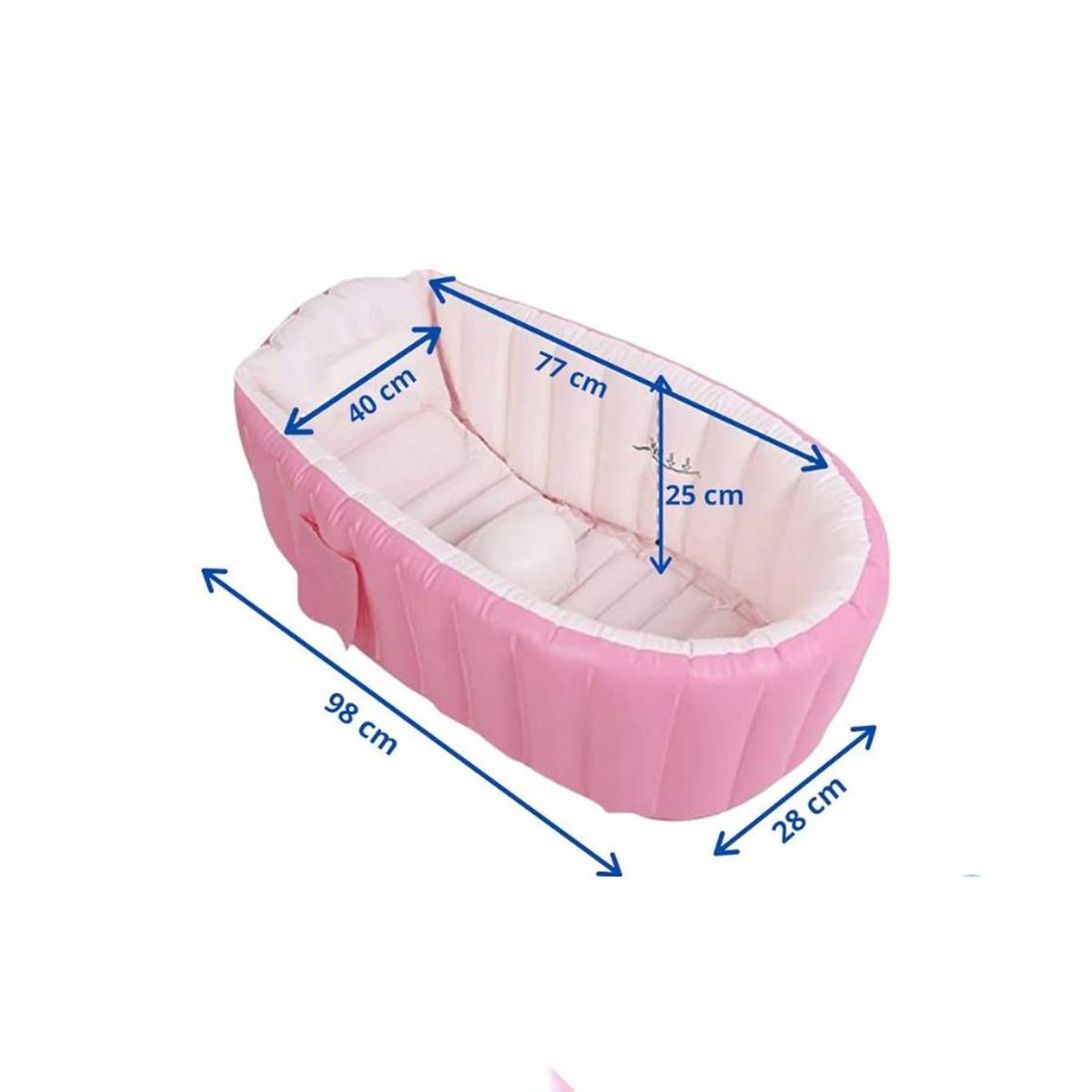 GENERICO - Bañera Bebe Plegable Tina De Baño Inflable Rosa