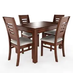 GENERICO - Juego de Comedor Bolomey 4 Sillas Madera Nogal