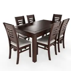 GENERICO - Juego de Comedor Bolomey 6 Sillas Madera Chocolate