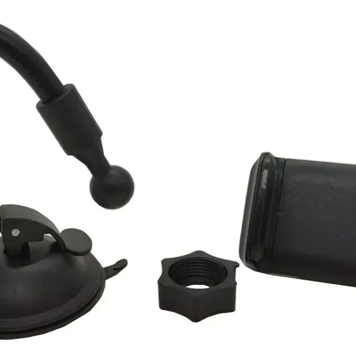 GENERICO - Soporte Celular Para Auto Con Ventosa Brazo Flexible Corto Negro