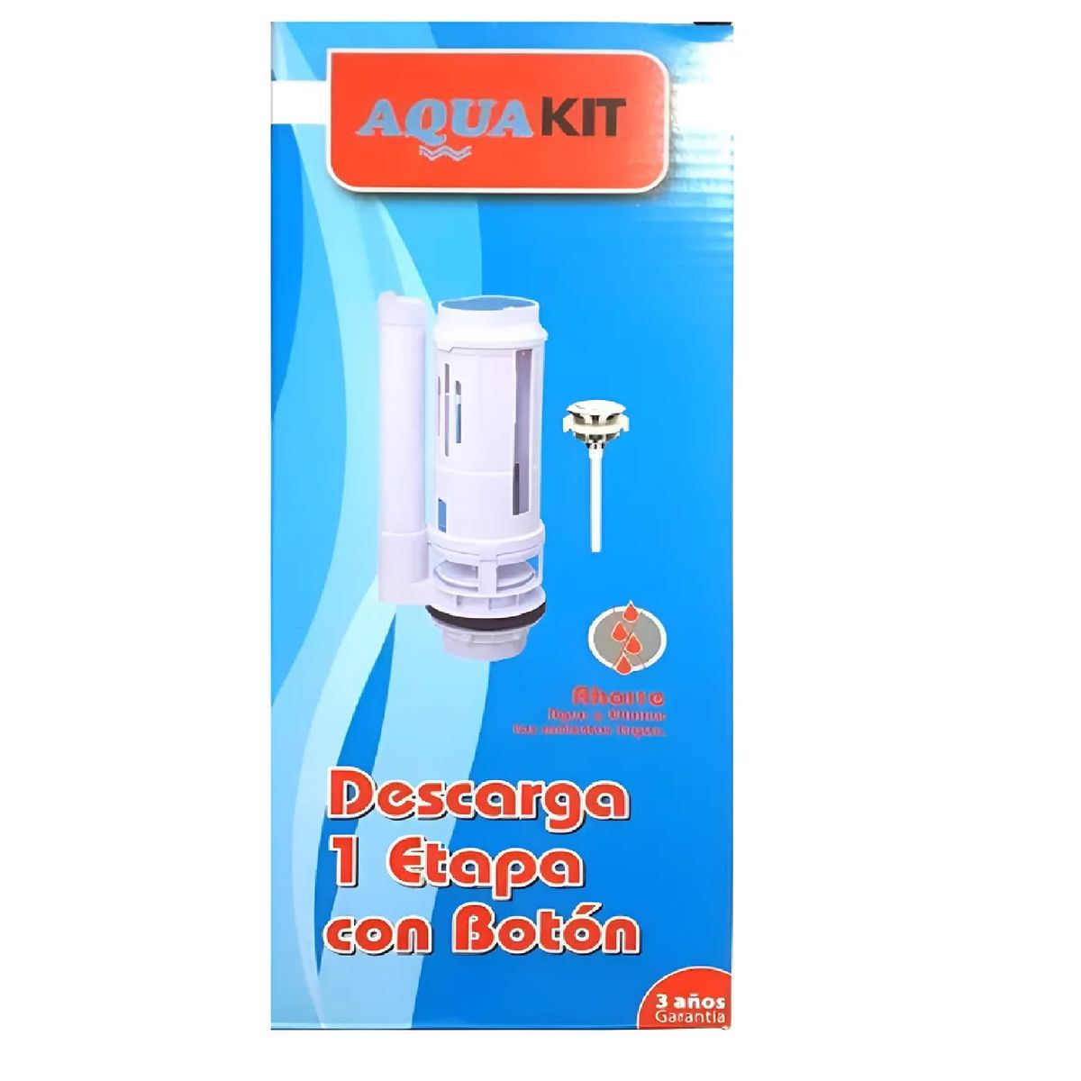 GENERICO - Kit Valvula Descarga Estanque Wc 1 Etapa Con Boton Universal