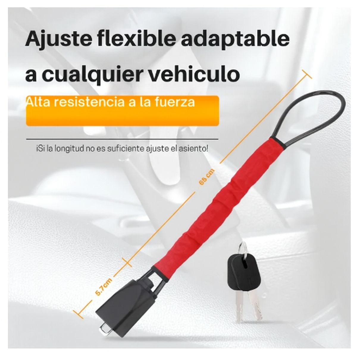 MOVI - Candado de Volante con Cinturón de Seguridad para Auto