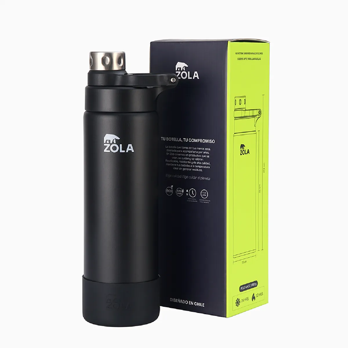ZOLA OUTDOORS - Botella Térmica 720 ML CLASICA ZOLA OUTDOORS NEGRA