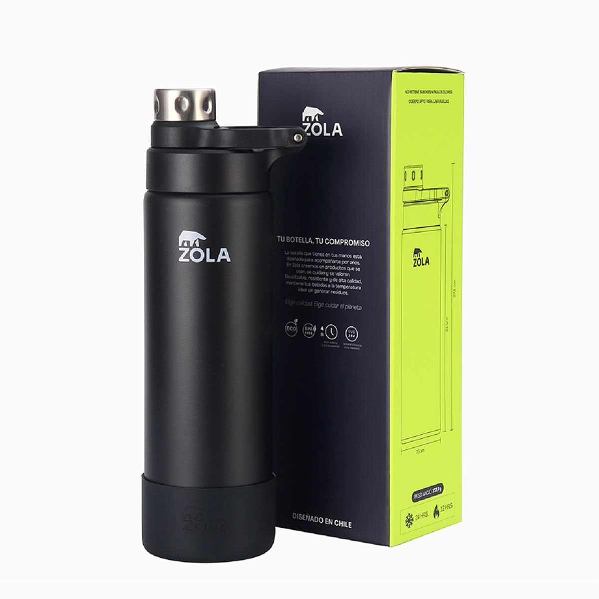 ZOLA OUTDOORS - Botella Térmica 720 ML CLASICA ZOLA OUTDOORS NEGRA