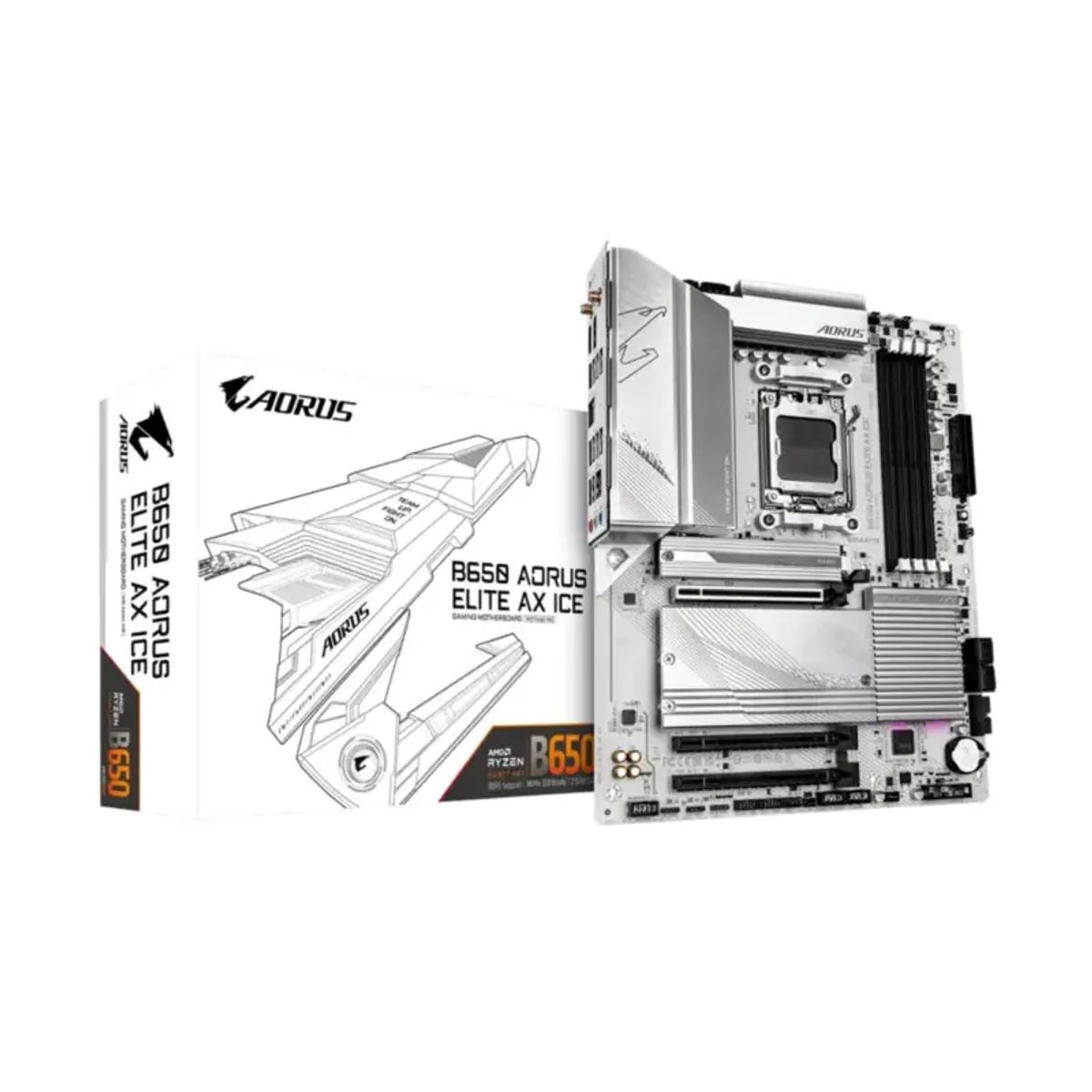 AORUS - Placa Madre AORUS B650 ELITE AX ICE DDR5 AM5 ATX PCie-4