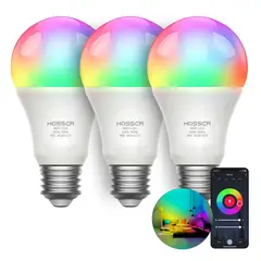 HOSSER - Ampolletas Led E27 Inteligente Led 9W RGB App Tuya X3