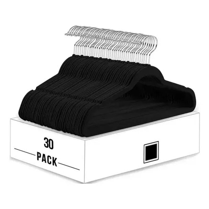 GENERICO - Colgadores De Ropa Set 30u Terciopelo Antideslizante