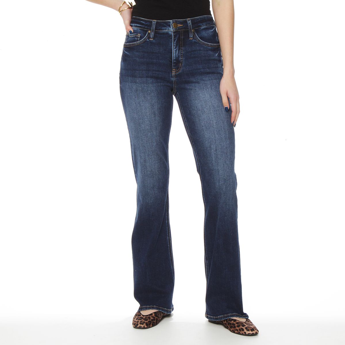 WADOS - JEANS RECTO TIRO ALTO PRETINA BASICA 1 BOTON
