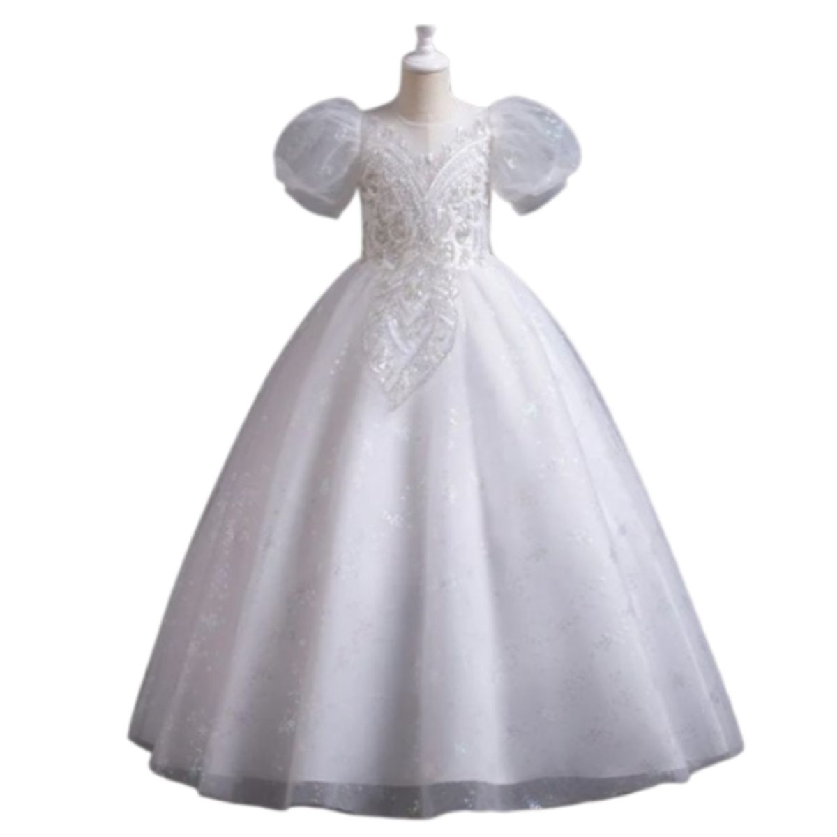 ALMA & DECO - Vestido Bautizo Primera Comunión Paje Boda Mod Amara Blanco