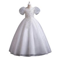 Vestido Bautizo Primera Comunión Paje Boda Mod Amara Blanco