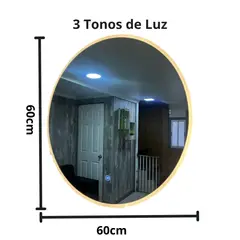 GENERICO - Espejo Redondo Retroiluminado LED de 60cm 3 colores