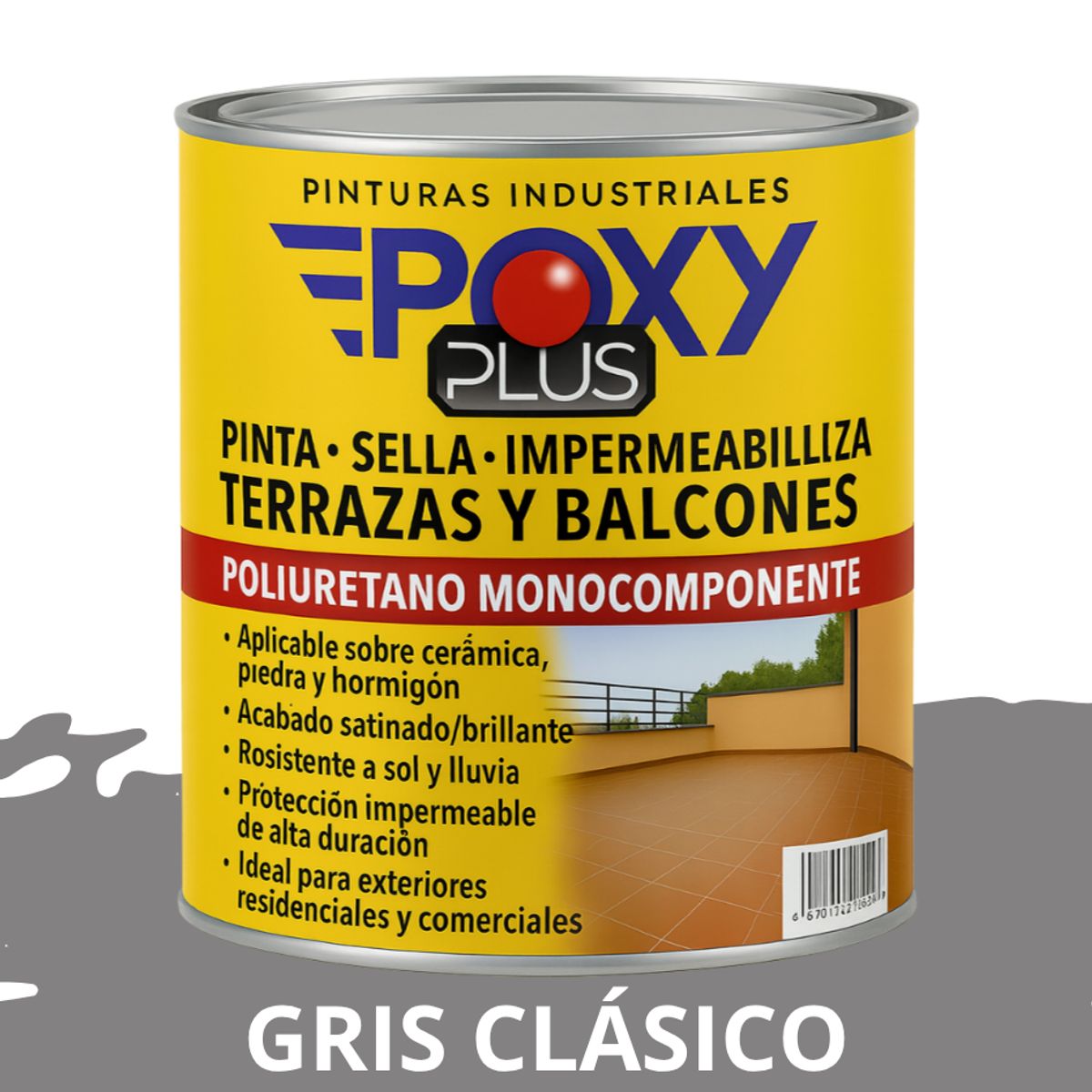 EPOXY - TERRAZAS Y BALCONES- Pinta Sella e Impermeabiliza - 1L GRIS