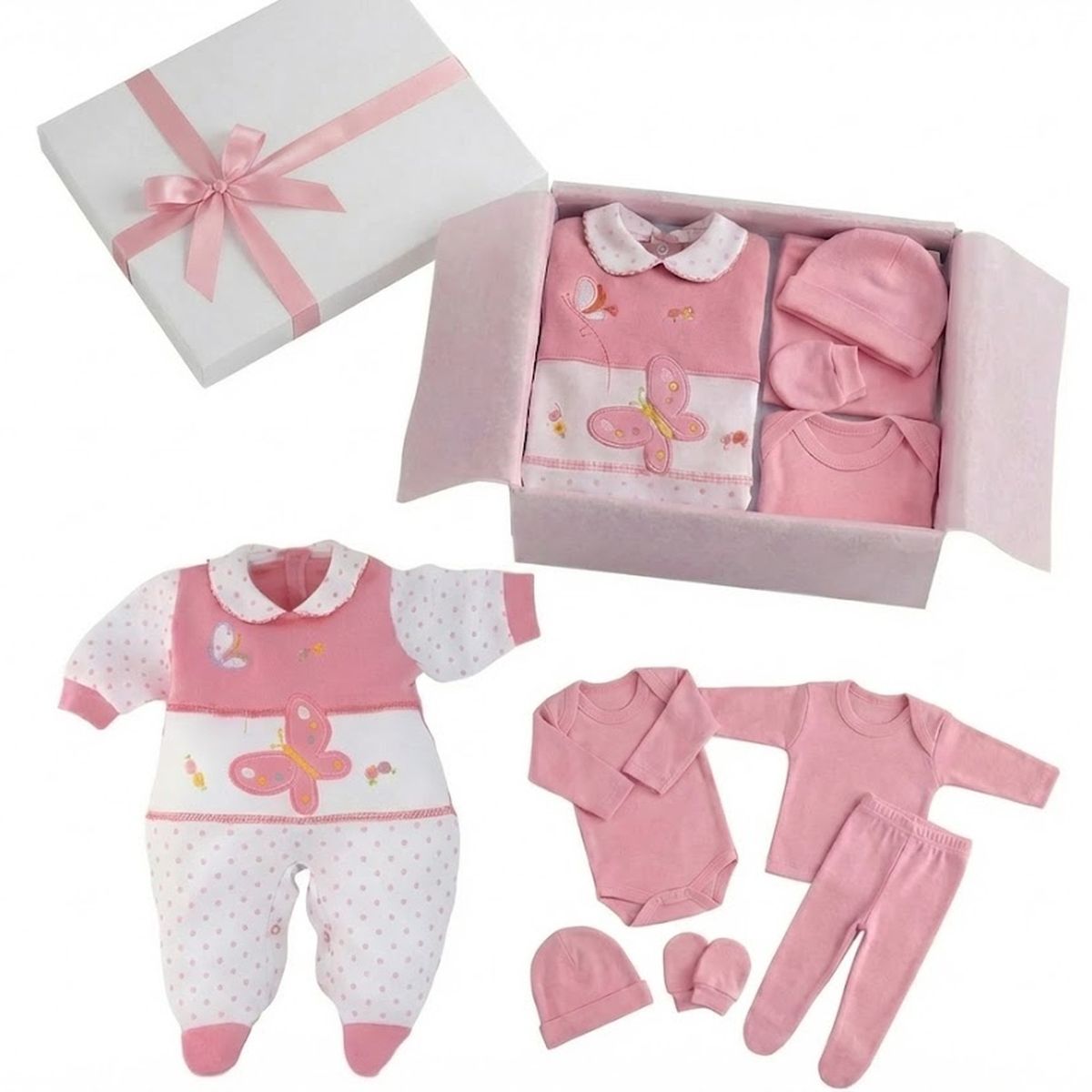 ENCANTO - Set Ajuar+ Enterito Bebé 100% Algodón Chile Listo para Regalar- Envío Gratis.