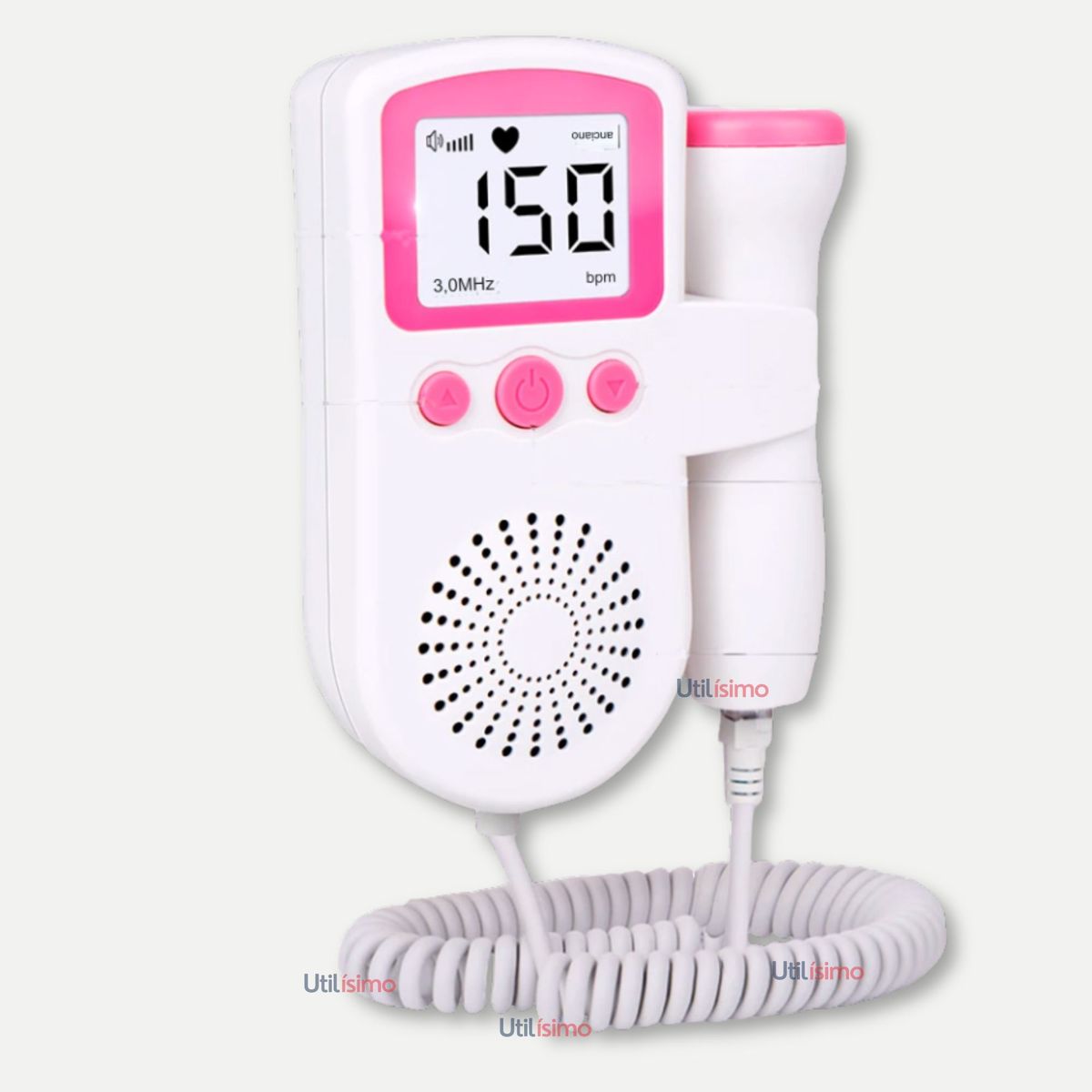 LINE - Monitor Fetal Doppler Latidos Fetales Corazón Bebé Blanco Rosa