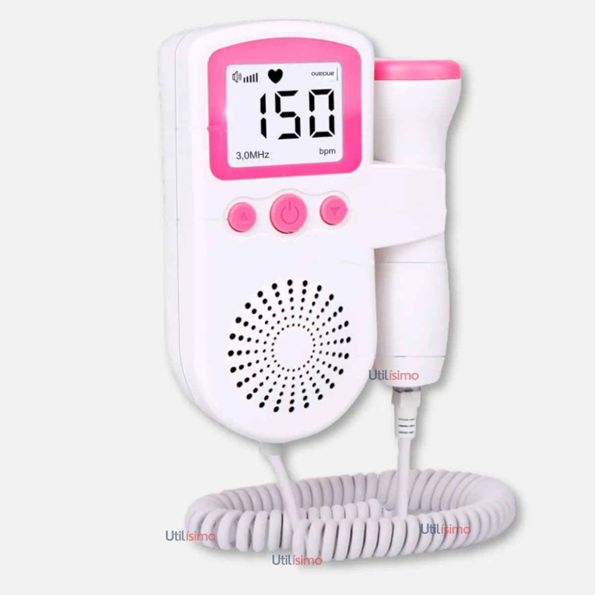 LINE - Monitor Fetal Doppler Latidos Fetales Corazón Bebé Blanco Rosa