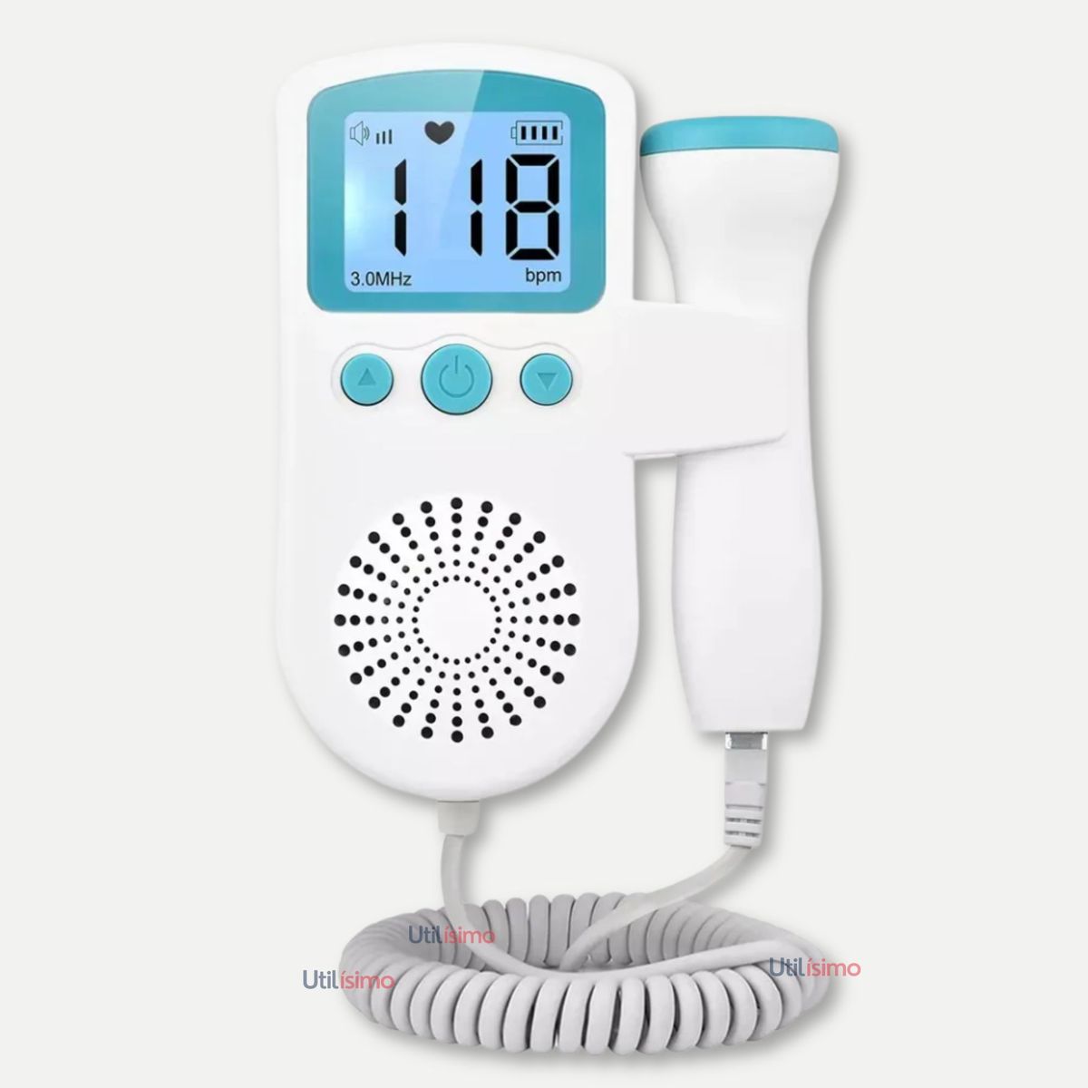 LINE - Monitor Fetal Doppler Latidos Fetales Corazón Bebé Blanco Azul