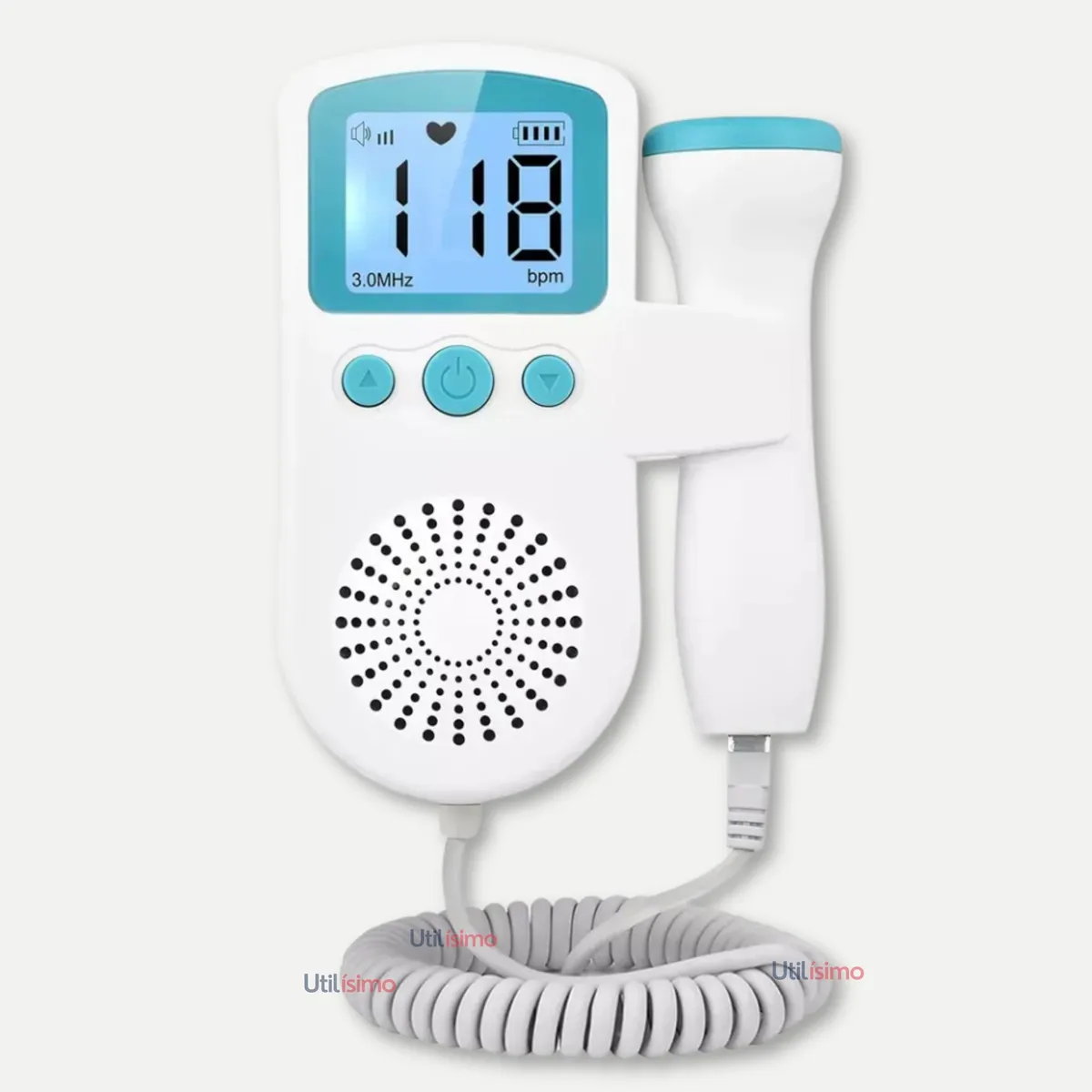 LINE - Monitor Fetal Doppler Latidos Fetales Corazón Bebé Blanco Azul