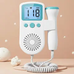 LINE - Monitor Fetal Doppler Latidos Fetales Corazón Bebé Blanco Azul