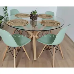 CORI CORI - Juego de Comedor Warwick 120cm + 4 Sillas Eames