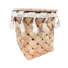 GENERICO - Servilletero De Bambu Porta Pañuelo Madera Decorativo Tejido