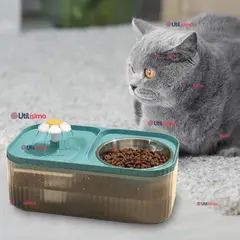 LINE - Fuente de Agua Bebedero 2 en 1 Eléctrico para Gatos 3 Litros