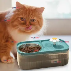 LINE - Fuente de Agua Bebedero 2 en 1 Eléctrico para Gatos 3 Litros
