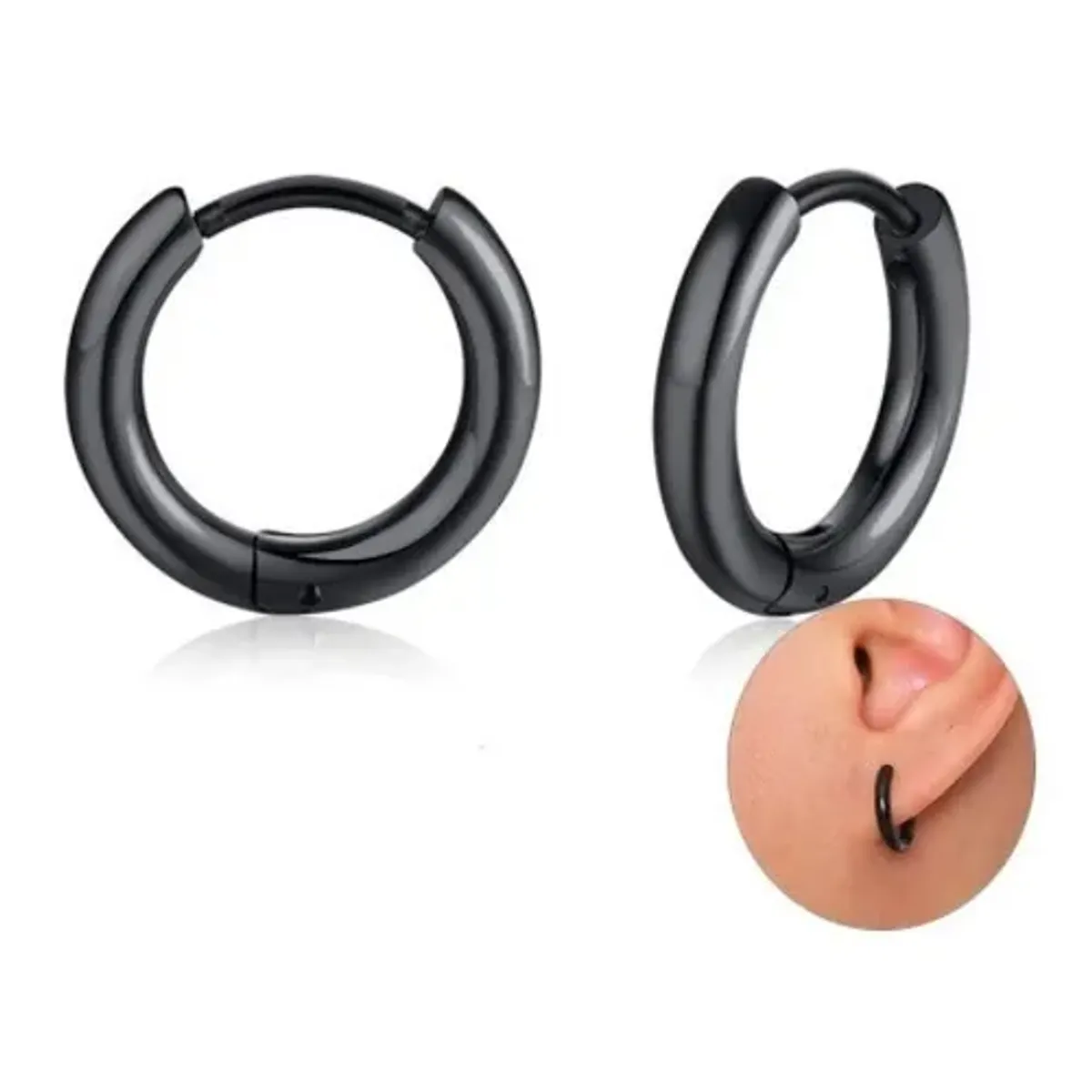 GENERICO - Aros Punk Hombre Mujer Black Manba Earing Xx Royal Madriz