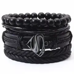 GENERICO - Pulsera De Cuero Hombre Caballeros Superman Ajustables
