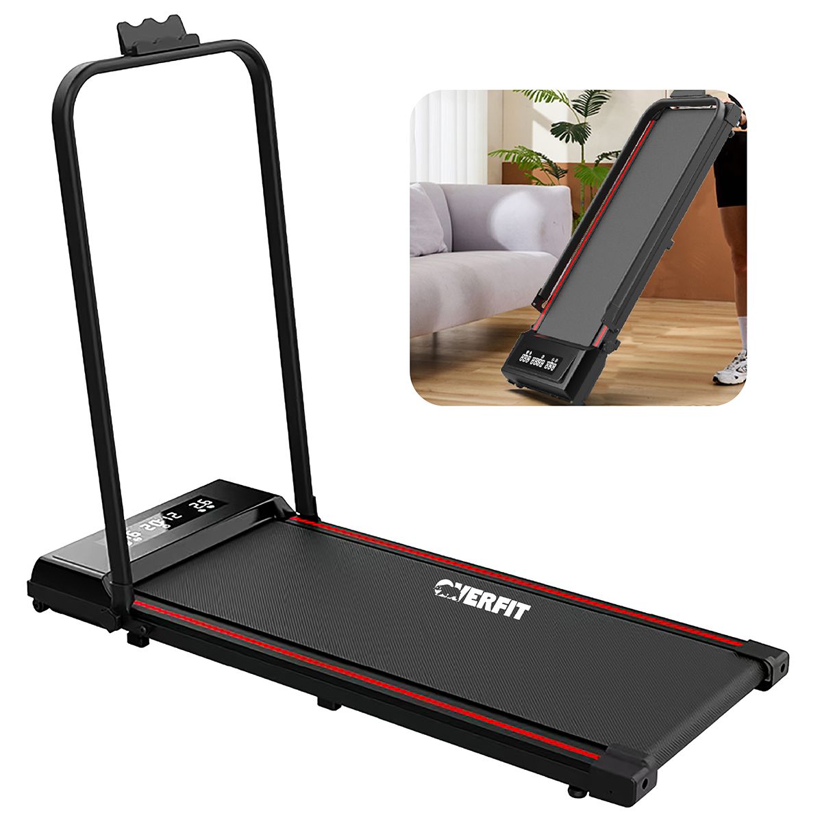OVERFIT - Trotadora 2 Hp Overfit Fitness Caminadora Electrica Plegable 10 Km/h