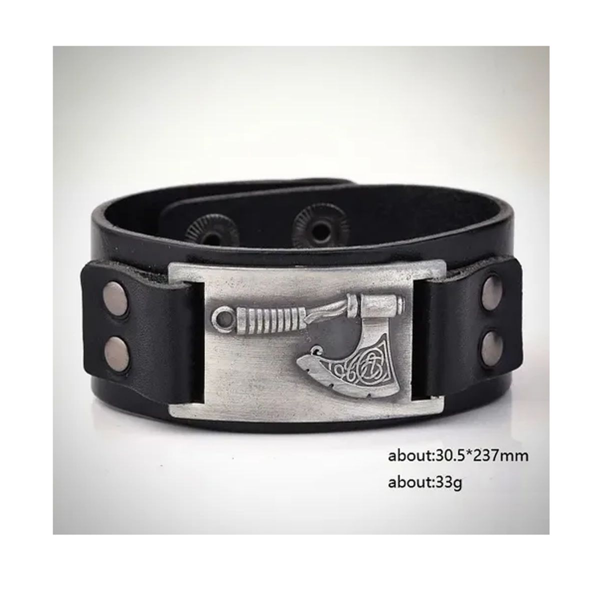 GENERICO - Pulsera Cuero Hombre Vikingo Hacha Moda Masculina Mujer Moda