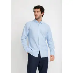 TRIAL - Camisa Lino Algodón Braulio Celeste