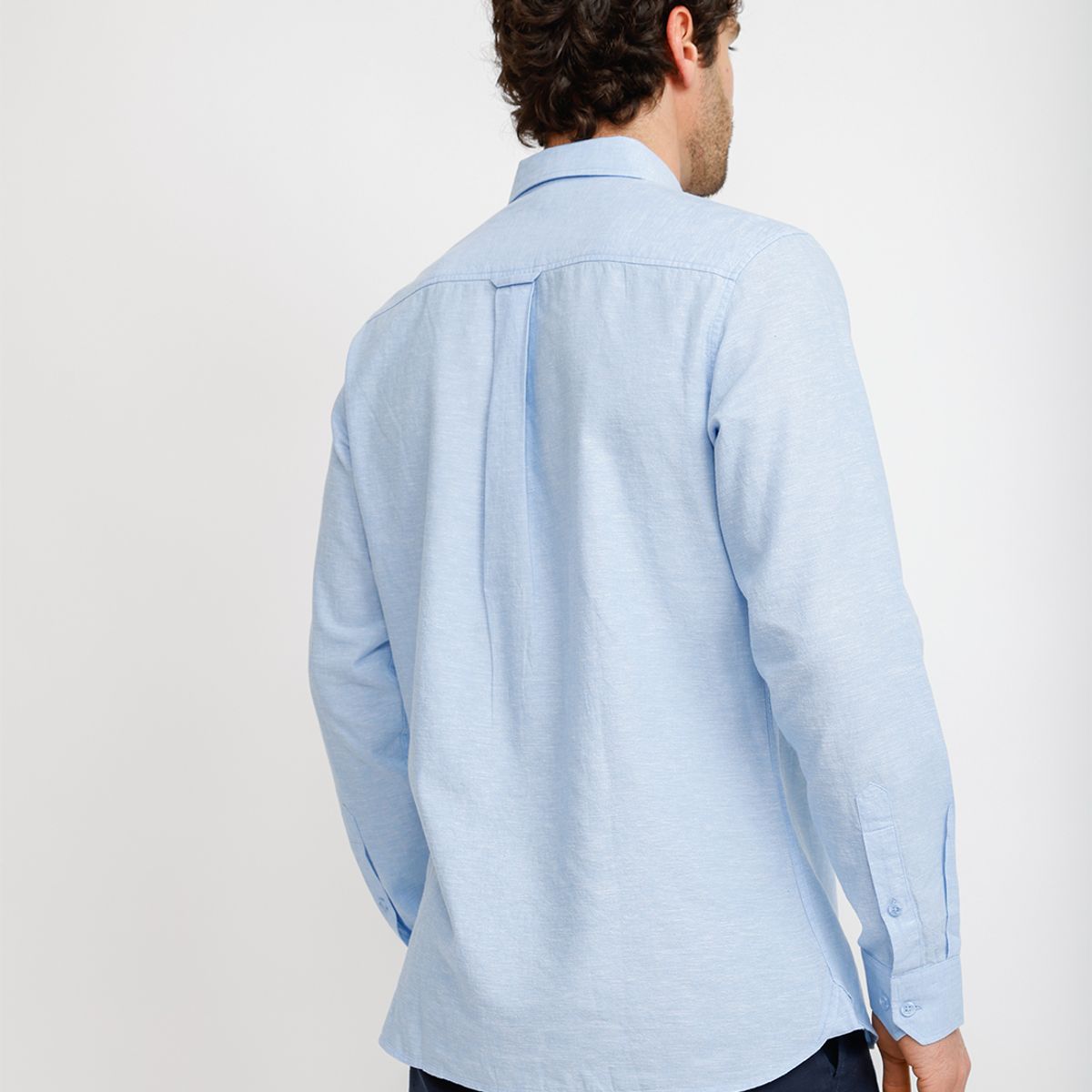 TRIAL - Camisa Lino Algodón Braulio Celeste