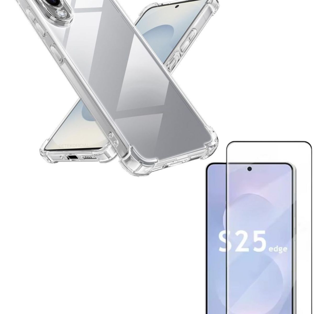 GENERICO - Carcasas Transparente Reforzado Para Samsung S25 EDGE + Vidrio