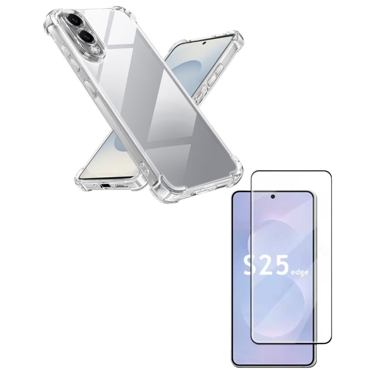 GENERICO - Carcasas Transparente Reforzado Para Samsung S25 EDGE + Vidrio